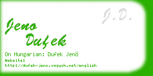jeno dufek business card